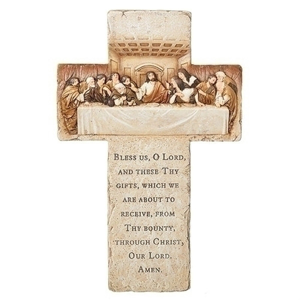 The Last Supper Wall Cross with Prayer Statue